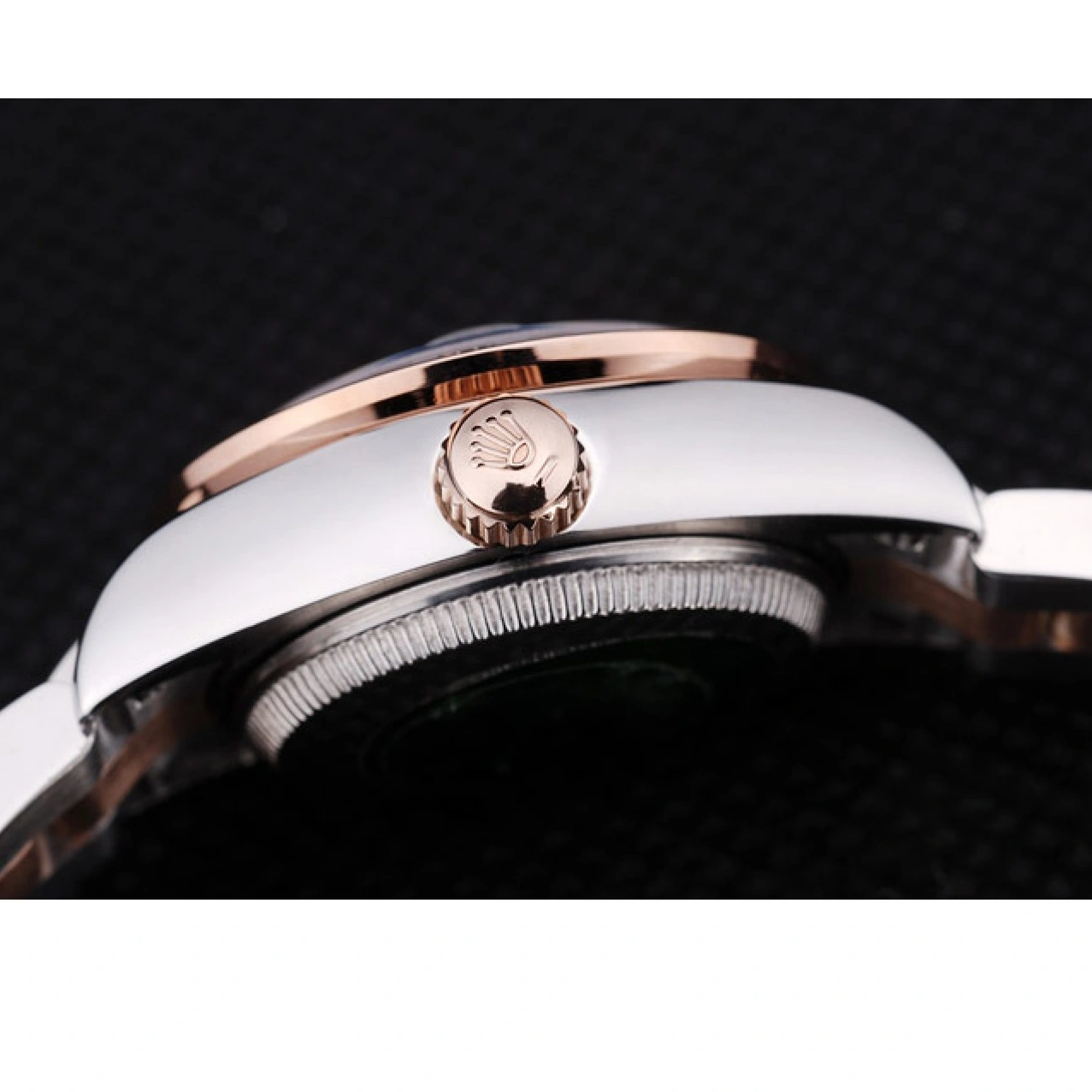 Best AAA Replica Sites Rose Brown Diamonds Bezel Gold Polished Dial Datejust 7475 Rolex 1015